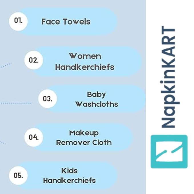 Microfiber handkerchief being used for wiping face, hands, and baby care.