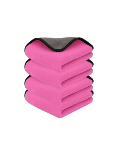 Napkinkart premium pink microfiber cleaning cloth pack – ultra soft, absorbent, lint-free towels for home, kitchen, and car cleaning.