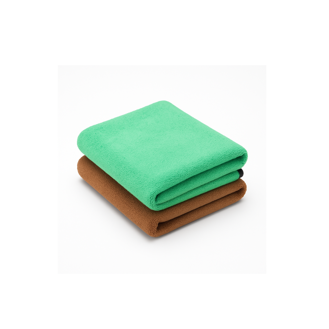 Napkinkart Microfiber Cleaning Towel – Brown & Green