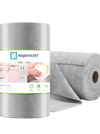 Microfiber Cleaning Cloth Roll with Pre-Cut Tear-Away Sheets – Highly Absorbent, Reusable & Multipurpose Wipes for Kitchen, Car, Glass & Home Cleaning